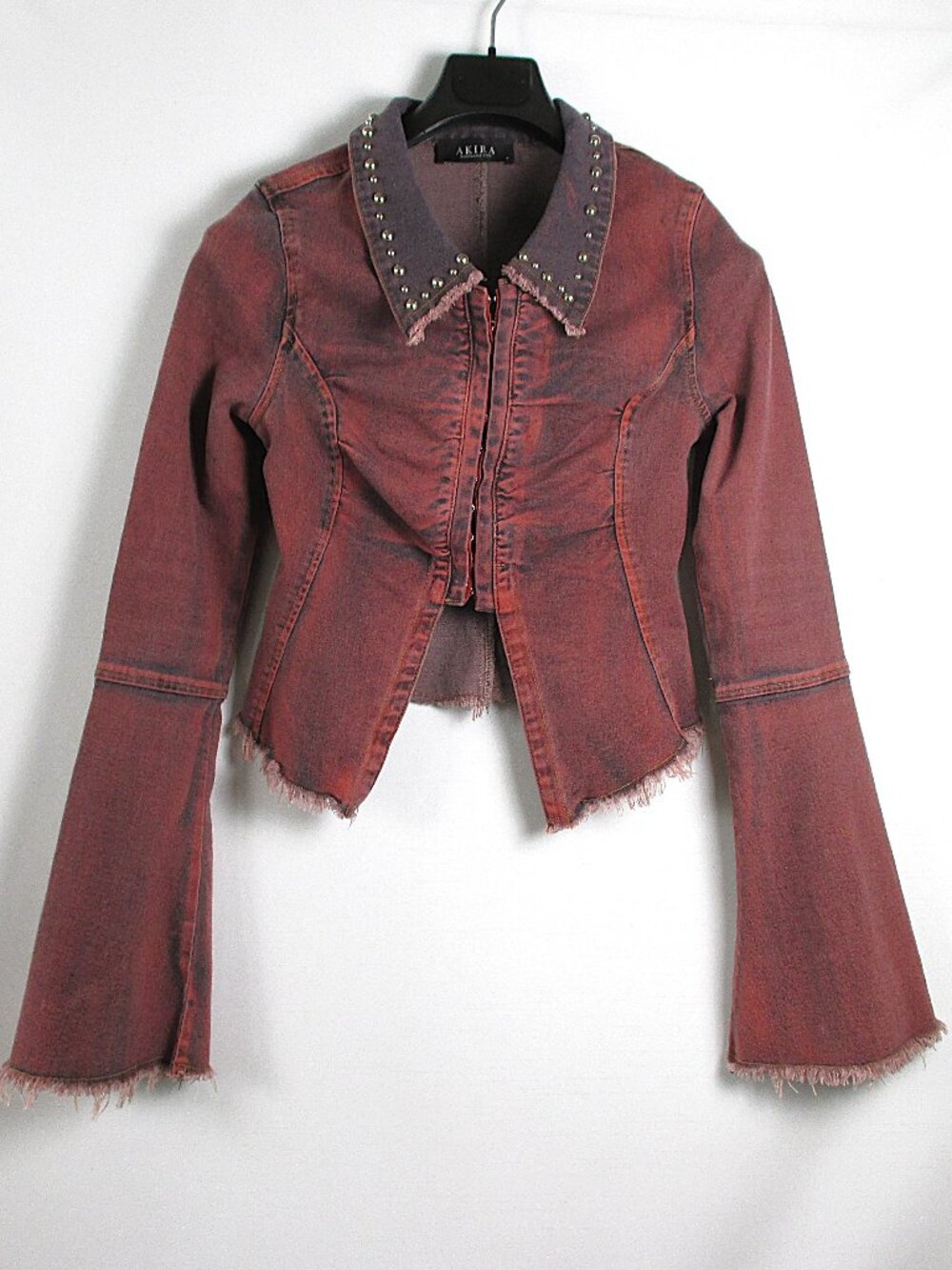 AKIRA DISTRESSED DENIM CORSET JACKET